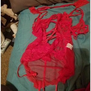 Womens red lingerie
